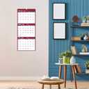 5 x 2026 Wall Calendar - 3 Month Calendar 2026 Vertical, Jan 2026 - Dec 2026, 3 Month Wall Calendar 2026, 11 x 26 In Open, 2026 Calendar with Large Print, Holidays, Thick Paper, Priorities Notes, Red