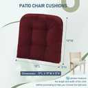 downluxe Outdoor Chair Cushions Set of 4 for Patio Furniture, Water Resistant Tufted Overstuffed Patio Furniture Cushions, Thick Outdoor Seat Cushion, 19" X 19" X 5", Burgundy