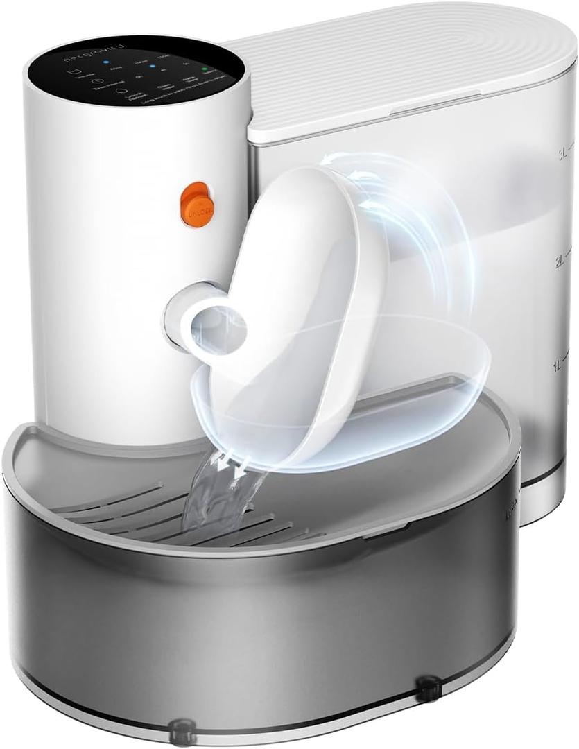 Smart Pet Water Fountain, Automatic Wireless Pour-Over Cat Water Dispenser, Removable Ultra Silent Automatic Water Feeder Long Endurance Large Capacity Pet Water Dispense for Many Pets