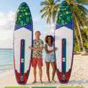 11'x34 Inflatable Paddle Board for Adults Youth, Extra Wide 430LBS Capacity SUP, Stable 2-3 Person Family for Lake Ocean Fishing Surfing Yoga, Includes Accessories