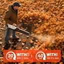 Litheli 20V Cordless Leaf Blower, Dual 2×2.0Ah Batteries Included, 350CFM/85MPH, 2-Speed Lightweight Handheld Electric Blower for Lawn, Patio, Dust & Leaves