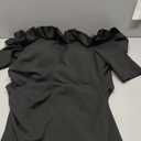 Xscape Women's Short Scuba Crepe Dress with Ruffle Top Detail (Reg and Petite) Size 16 (Black)