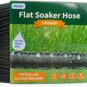 Hlinker Flat Soaker Hose 75 FT for Garden Beds, 75Ft 1/2" Linkable Consistent Drip Irrigation Hose Save 80% Water, Leakproof Heavy Duty Double Layer Sprinkler Hose