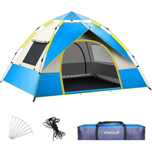 KOMCLUB Camping Tent Tents for Family Camp Tent Waterproof Windproof Outdoor for Backpacking Hiking Easy Setup with Storage Bag