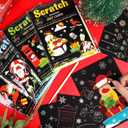 DIYASY 8 Set Christmas Scratch Crafts Arts Paper, Xmas Coloring Crafts Gifts for Kids Scratch Party Favors Winter Holiday Gifts DIY Classroom Prizes