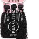 Sensationnel Pearlish multi bundle - burmese curl deep pearl conditioned 15a soft remy beauty supply sew in or glue on human hair layered lengths (16 18 20 inch, NATURAL/BLACK)
