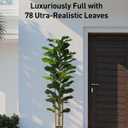 FLOWORLD Fiddle Leaf Fig Tree, 6FT Faux Trees Indoor,Tall FakeTree with Decorative planters,Natural Wood Trunk & Realistic Fiddle Leaf, Artificial Plants for Home Office, Living Room, Outdoor
