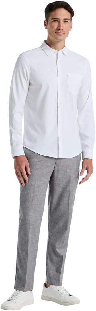 Perry Ellis Mens Modern fit Dress Pants 32/30 Light Grey Solid Stretch 32x30