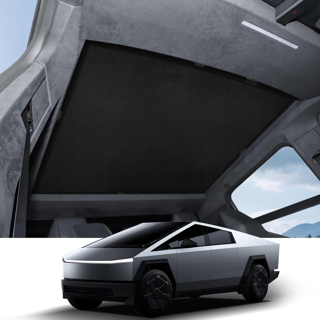 2025 Upgrade Tesla Cybertruck Sunshade Roof [Never Sag, Nano ice Crystal Coatings] Heat Insulation Foldable Glass Roof Sun Shade Accessories for Tesla Cybertruck Sunroof 2024 2025, Tesla Interior