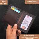 FOXHACKLE Airtag Wallet Slim Minimalist Leather Credit Card Holder for Men Women, RFID Blocking Front Pocket Mens Leather wallet (Carbon Brown)