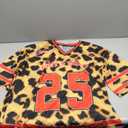 SOLY HUX Women's plus size Leopard Print Football Jersey Shirts Size 1XL