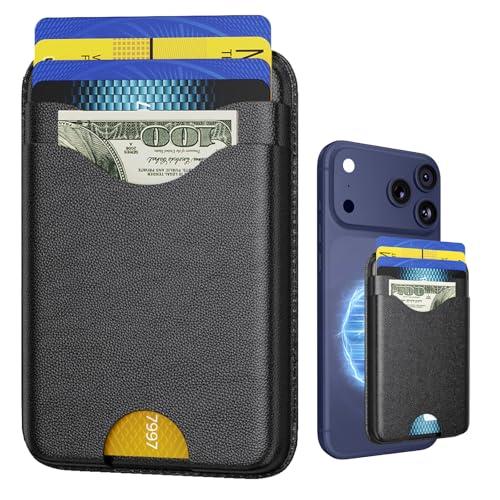 Nepagz Magnetic Mag-Safe Card Holder for MagSafe Wallet, RFID Leather Mag-Safe Accessories for iPhone, Phone Wallet for iPhone 17/16/15/14/13/12 Series, Not for Mini, Slim