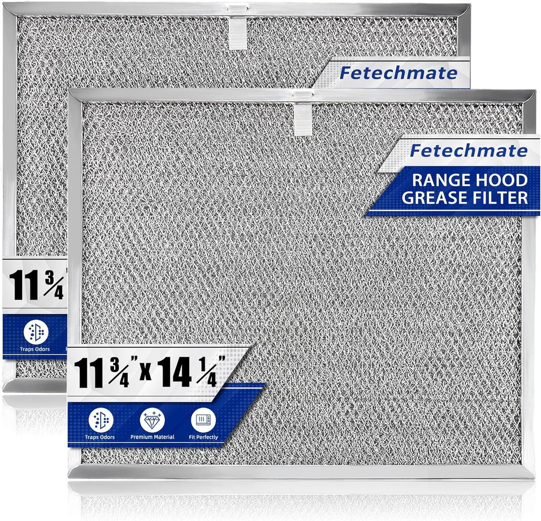 Allure Range Hood Grease Filter BPS1FA30 99010299 by Fetechmate 11-3/4" x 14-1/4" x 3/8" Aluminum Mesh Filter Fit for B-roan QS1 30" N-utone WS1 QS2 Range Hoods Replace S99010305 AP3378953-2 Pack