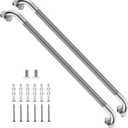 ZUEXT 2 Pack 36 Inch Extra Long Brushed Nickel Anti Slip Safety Grab Bars
