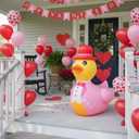 Hungdao 1 PC 4 ft Valentines Day Inflatable Duck Blow up Pool Float Large Giant Rubber Ducks with Formal Dress for Valentines Party Indoor Outdoor Wedding Decorations Air Pump Not Included