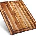 Sonder Los Angeles Laurel Cutting Board | Teak Edge Grain Cutting Board for Kitchen with Juice Groove | Reversible Charcuterie Butcher Block | Gift Box Included | 18x14x1.25 in