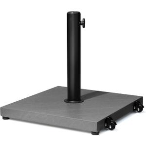 Patio Umbrella Base 43lbs Outdoor Umbrella Stand with Wheels, Heavy Duty Square Concrete Stand Market Umbrella, Gray