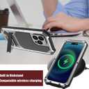 Compatible with iPhone 14 Pro Max IP68 Waterproof Case Military Metal Stand Case with Screen Protector Slim Full Cover Rugged Durable Shockproof Dustproof Anti-Scratch Sturdy Durable (Sliver)