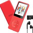 MP3 Player 128GB with Bluetooth 5.2 Portable HiFi Lossless Sound Mini Music Player Voice Recorder E-Book 1.8 inch HD Screen Built-in Speaker, Earphone Included