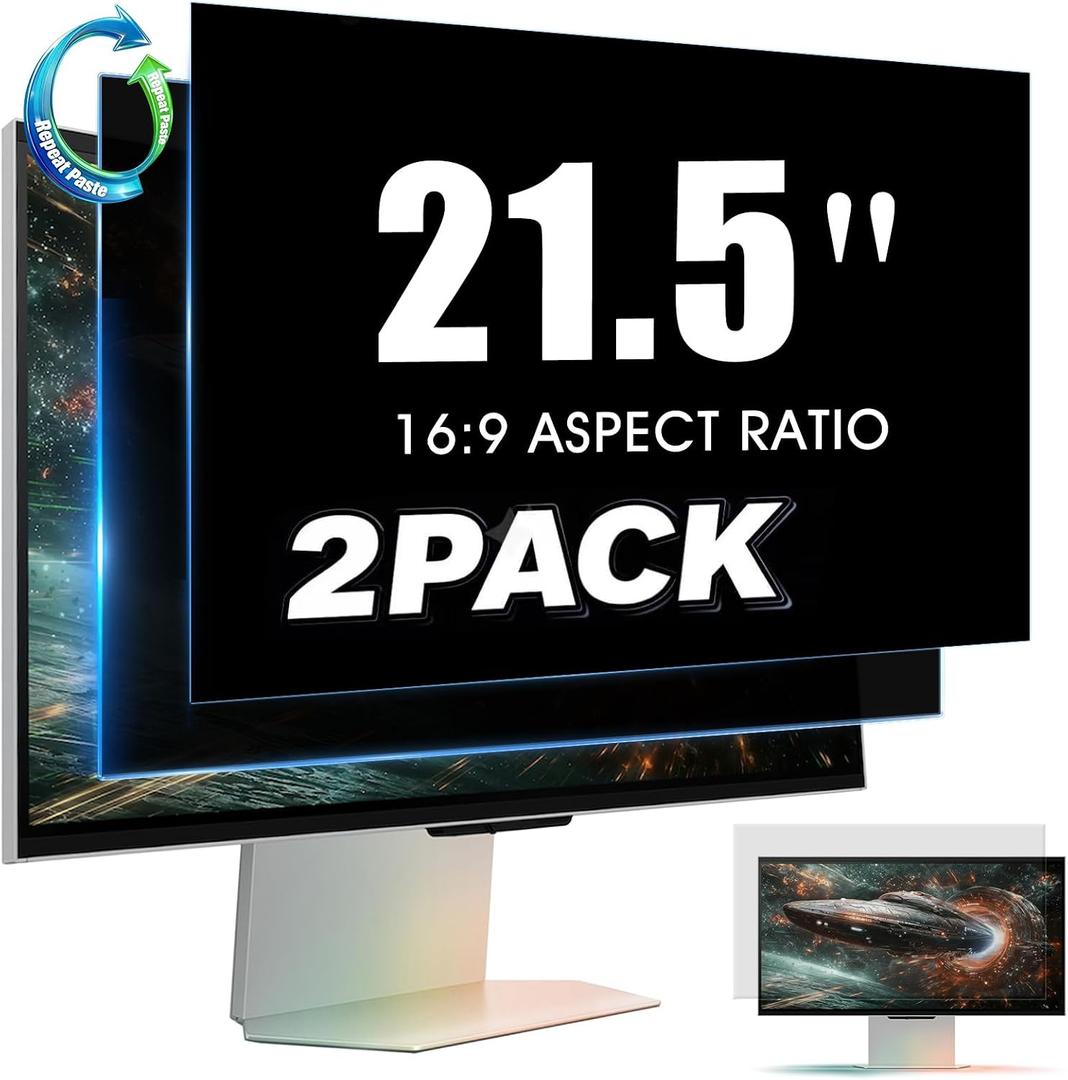YAKAI 1 Pack 21.5 Inch Computer Privacy Screen for 16:9 Aspect Ratio Widescreen Monitor, Computer Monitor Privacy Filter, Removable Protector Film