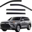 Window Visors Rain Guards fits 2024-2026 Toyota Grand Highlander, Out-Channel Window Wind Deflectors Vent Shades Accessories, Dark Smoke 4 Pcs, 2025