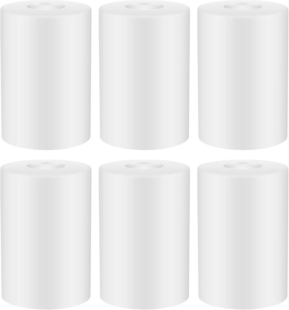 Teenyyou 6 Pcs White Frosted Glass Shade Replacements for Pendant Light Fixtures Glass Lamp Shade Cover, 1-5/8 Inch Fitter E26 Base, 4 w x 6 h, Replacement Lamp Globe for Chandelier Wall Sconce