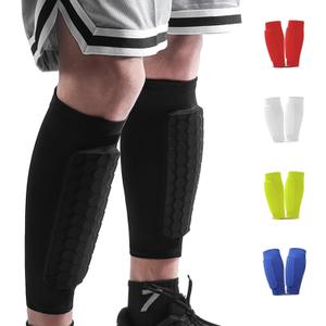 Soccer Shin Guards Shin Pads for Kids Youth Adult, Calf Compression Sleeve with Honeycomb Pads, Support for Shin Splint Baseball Boxing Kickboxing MTB (Small, Black)