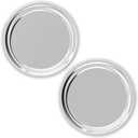 Stainless Steel Round Serving Tray 13.3 Inches Bar Silver Tray 2 Packs