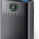 Air Purifiers for Home Large Room, Cover Up to 2400 Ft with True HEPA Filter, Smart Mode, PM2.5 Air Quality Display, 22dB Sleep Mode, Aromatherapy with 2X-Purification & 360Air Outlet, HAP603, Black