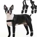 Dog Paw Protectors  Comfortable Waterproof Reflective, Non-Slip, Stay-On Dog Boots for Walking and Hiking, Dirt-Proof Paw Shoes for Rain, Snow & Mud, Black, Size M