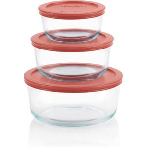 Pyrex Simply Store (3-Pack) Glass Food Storage Containers Set, (2, 4 & 7 Cup) Meal Prep Containers With Plastic BPA-Free Lids, Dishwasher & Microwave Safe