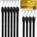 Bungee Cords with Hooks 15", Heavy Duty Rubber Straps, 10 Pack Bungee Straps for Trucks, Tarp Tie Downs, Rain Cover, Cargo, Canopy, Outdoor Use, 180 lbs Load, 15" long*10Pack