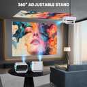 Smart Mini Projector with Wifi & Bluetooth, 220 ANSI 1080P HD, 360 Rotatable Stand, 10000+ Built-in Apps, Portable Home Movie Projector