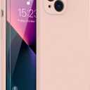 DEENAKIN Compatible with iPhone 13 Silicone Case - Enhanced Camera Protection and Screen Protector - Smooth Baby Skin-Like Feel - Slim Fit Phone Cover 6.1" for Women Girls - Baby Pink