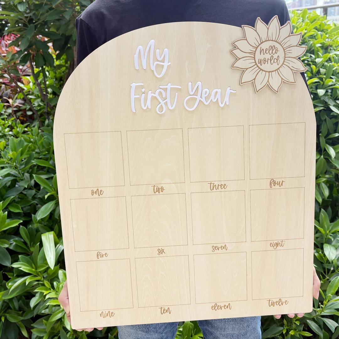 First Year Milestone Photo Board  My First Year Picture Frame, One Year Of Photo Board, Monthly Photo Display for 1st Birthday Party, Baby Room & Nursery Decor Baby Keepsake Gift First Year Milestone Photo Board  My First Year Picture Frame, One Year Of Photo Board, Monthly Photo Display for 1st Birthday Party, Baby Room & Nursery Decor Baby Keepsake Gift