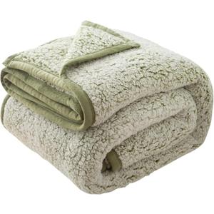 EMME Fleece Throw Blankets Soft Sherpa Plush Blankets for Couch Cozy Bed Blanket(Sage, 50"x60")
