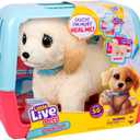 Little Live Pets Ouchies Cooper The Retriever Puppy, 50+ Sounds, Limping to Walking Puppy Toy with Vet Carrier, Interactive Toy Dog for Kids Ages 5+