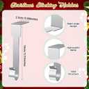 Christmas Stocking Holders, Metal Mantel Hooks Hanger Non-Slip Christmas Stocking Hooks for Fireplace Mantle Christmas Party Decoration (Silver-6pcs)