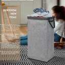 DOKEHOM 100L Laundry Basket with Lid and Removable Laundry Bags, Large Collapsible Laundry Hamper for Bedroom, Bathroom, Laundry Room, Colloge (Grey)