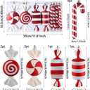 14Pcs Christmas Lollipop Candy Cane Ornaments, Hanging Candy Cane Christmas Tree Crafts 6.5Inch Red White Fake Candy Pendant for Xmas Tree Decor New Year Home Party Supplies