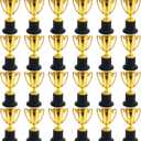 24 Pack Mini Trophies for Kids Awards,Plastic Gold Award Trophy Cups,Golden Award Trophy Cups Set,Gold Participation Trophys Cup for Party Favors,Rewards,Props,Sports,Competitions(4 in)