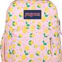 JanSport 26L Cross Town Plus Backpack, Lemonade Stand Pink Ice/Yellow/Green, One Size