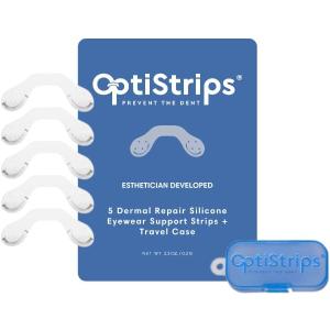 Silicone Eyeglass Nose Pads 5-Pack Anti-Slip Nose Pads for Glasses with Travel Case Hypoallergenic, Non-Slip Eyewear Support Strips Reusable Nose Grips for Eyeglasses
