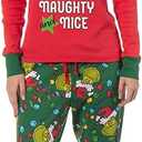 Dr. Seuss How GRINCH Stole Christmas Lights Matching Pajama (X-Small, Womens)