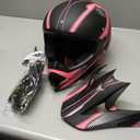 Adult 4 Wheeler Helmet, Motocross Helmet DOT/FMVSS-218 Certification Comfortable and Breathable Full Helmets for Locomotives Used in All Seasons (Large, Pink)