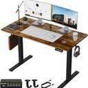 Electric Standing Desk 48"x24" Adjustable Height Stand Up Desk Ergonomic Sit Stand Desk for for Work Office Home Computer Desk Workstation (Rustic Brown C65, 48 * 24)