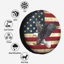 Spare Tire Cover Bald Eagle American Flag Tire Covers Protector Wheel Tire Covers Weather-Proof for Trailer RV SUV Truck Camper Travel Trailer Accessories Polyester (Bald Eagle, 14inch)