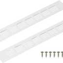 uxcell Rectangle Ventilation Grille, Aluminum Alloy Mesh Air Vent Cover Louvered Ventilation Cover with Mounting Screws for Cabinet Wardrobe Shoe Closet (350x50mm/14"x2", White)