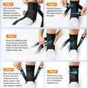 Slim-Fit Ankle Brace for Sprained Ankle, Quick Lace Up Ankle Support for Women Men with 2 Auto-Shaped Pads, Air Fabric Cool Ankle Stabilizer for Injury Recover, Running,Sports, M(12-13)