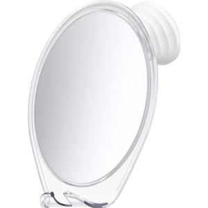 Honeybull Shower Mirror (Anti-Fog) Fogless Mirror With Suction Cup And Swivel | Shaving Mirror With Razor Hook - White
